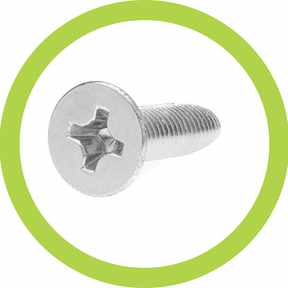 Viti autoformanti trilobate a testa svasata piana - inox