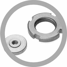 Nutmuttern und Rosetten - Stahl