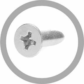 Viti autoformanti trilobate a testa svasata piana - Acciaio