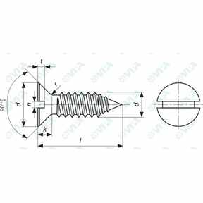 Viti autofilettanti a testa svasata piana con intaglio