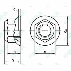 Dadi autobloccanti con flangia liscia interamente metallici