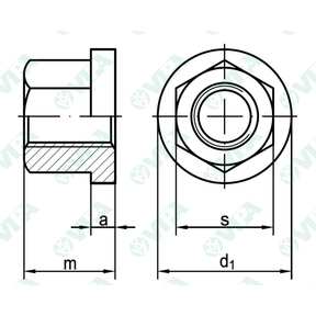 Tuercas hexagonales altas con brida