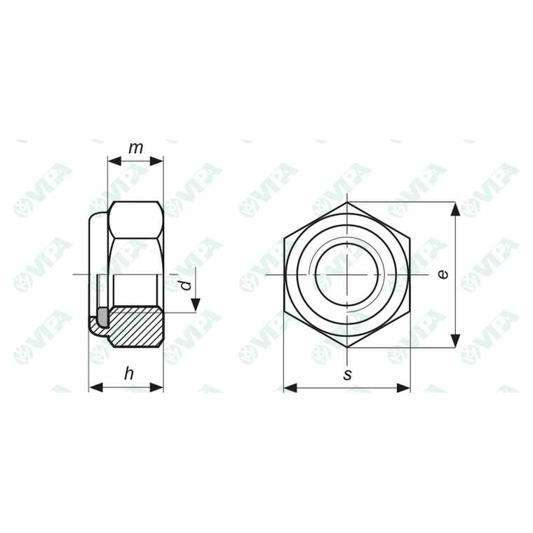 UNI 7474 ISO 10511 DIN 985 nylon insert hex lock thin nuts